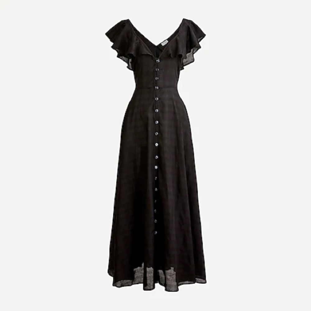 Button-up dress in jacquard gingham (New)